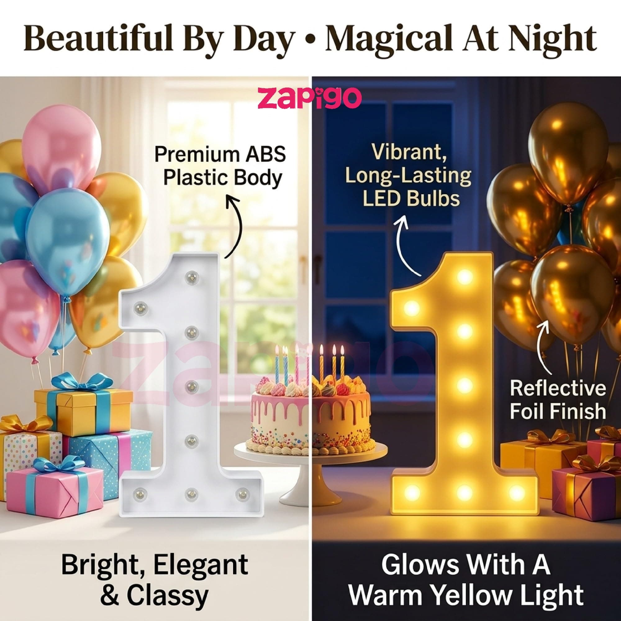 Balloonistics Gold 40-Inch Foil Number 11 Balloon with Matching LED Marquee Light - Combo Set for 11th Birthday, Anniversary, Party Decoration, Photo Booth Backdrop thumbnail 4