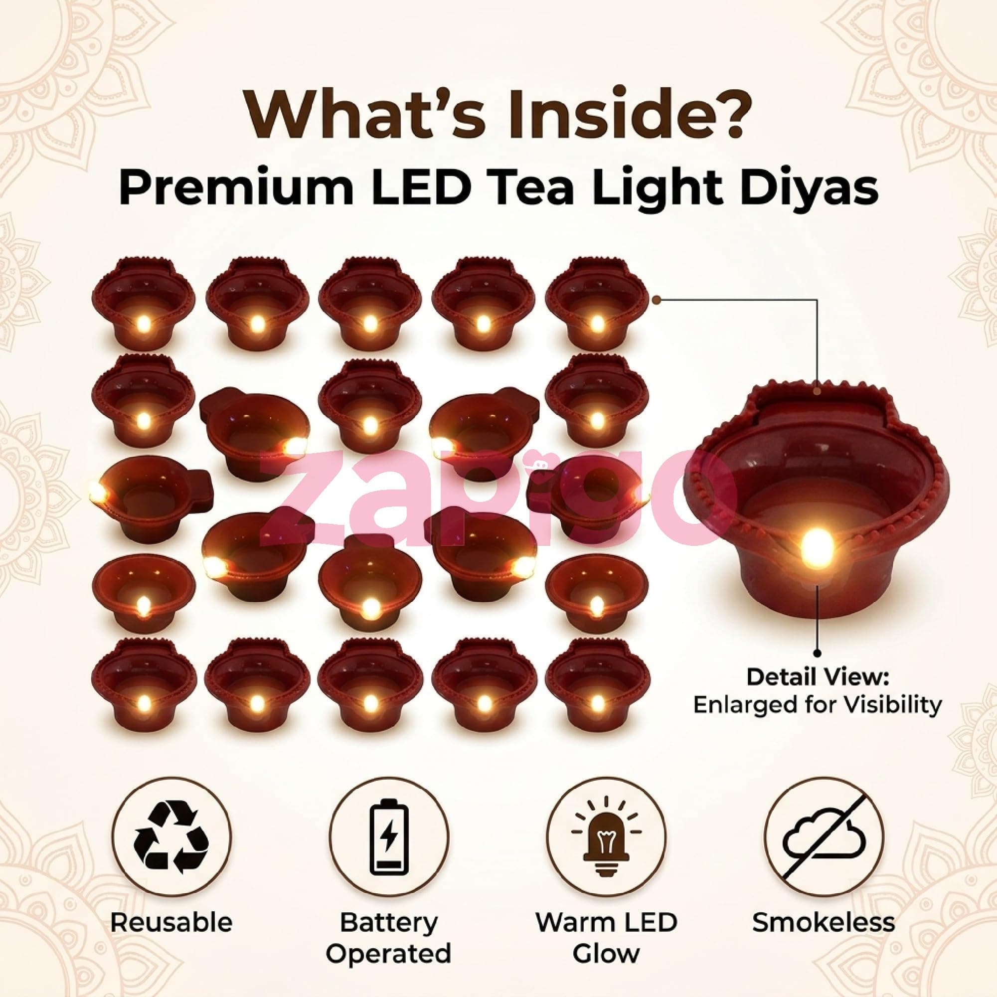Habba Diwali LED Diya Lights (LED Diya Pack of 6) thumbnail 7