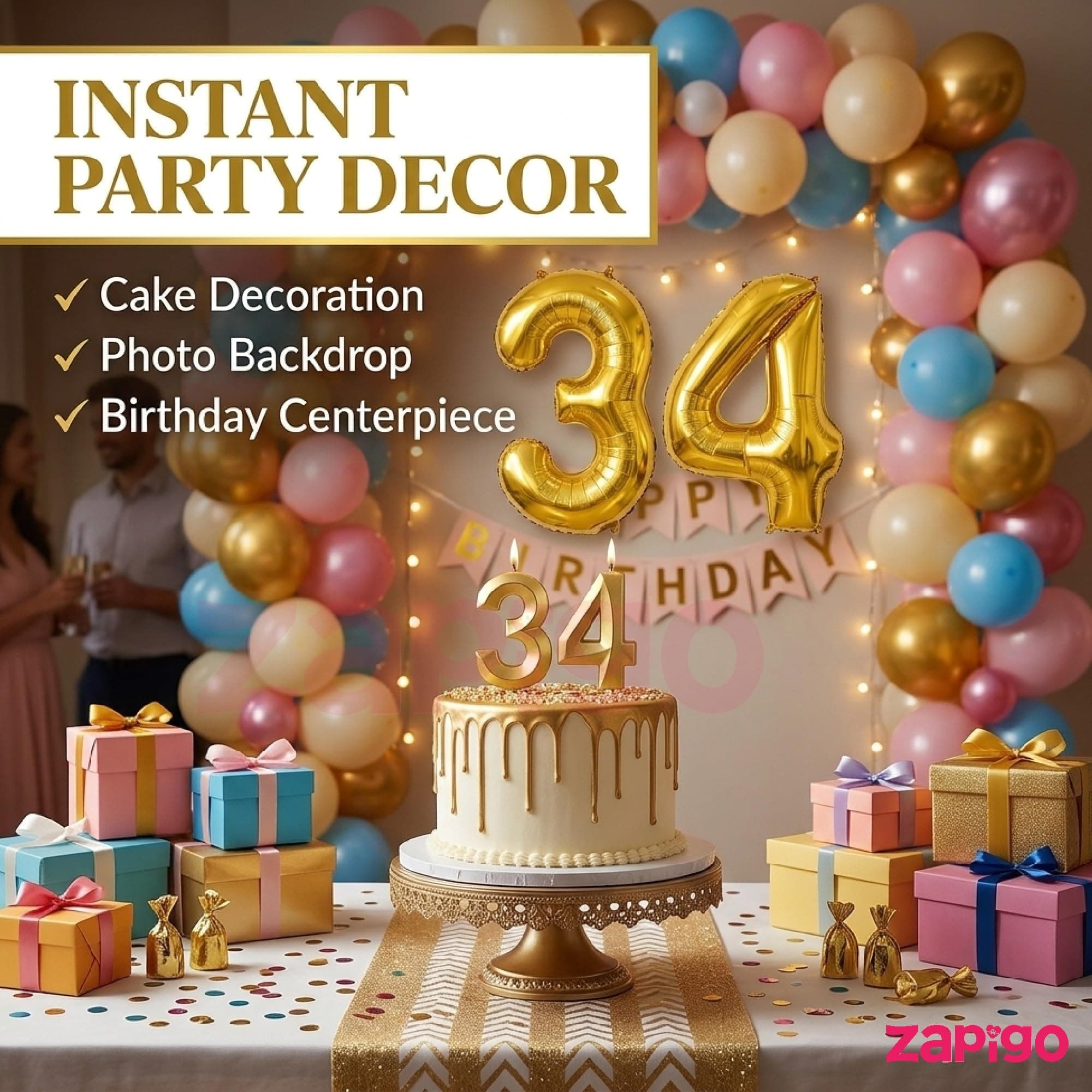 Balloonistics Gold 40-Inch Foil Number 20 Balloon with Matching Number Candle - Combo Set for 20th Birthday, Anniversary, Party Decoration, Photo Booth Backdrop, Cake Table Decor thumbnail 9