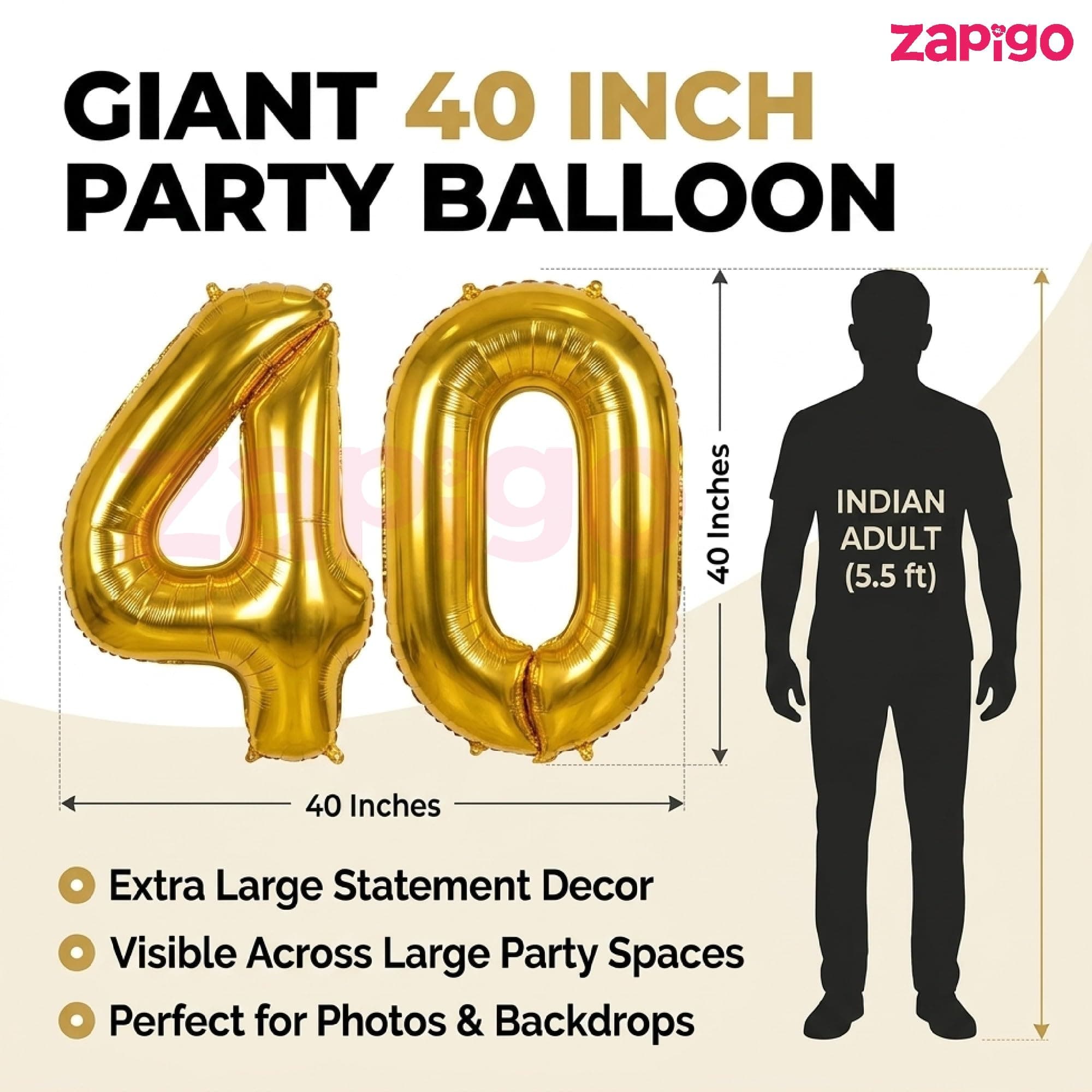 Balloonistics Gold 40-Inch Foil Number 11 Balloon with Matching LED Marquee Light - Combo Set for 11th Birthday, Anniversary, Party Decoration, Photo Booth Backdrop thumbnail 5