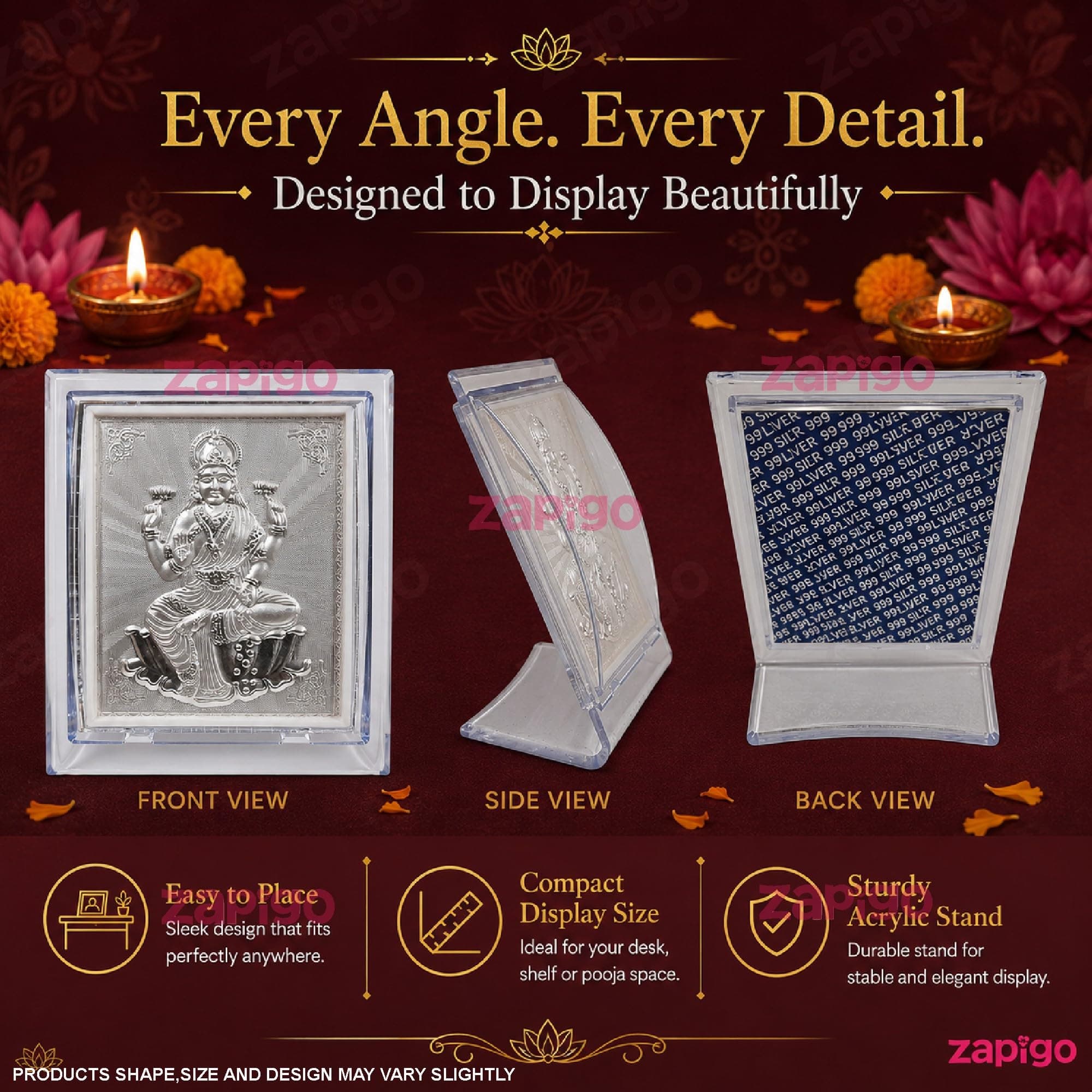 Habba Lakshmi Frame 999 Silver Pooja Return Gift for Women, Traditional Tambulam Hamper for Varalakshmi Vratham, Deepavali, Weddings, Navratri, Griha Pravesh, Baby Showers, Pack of 10 thumbnail 3