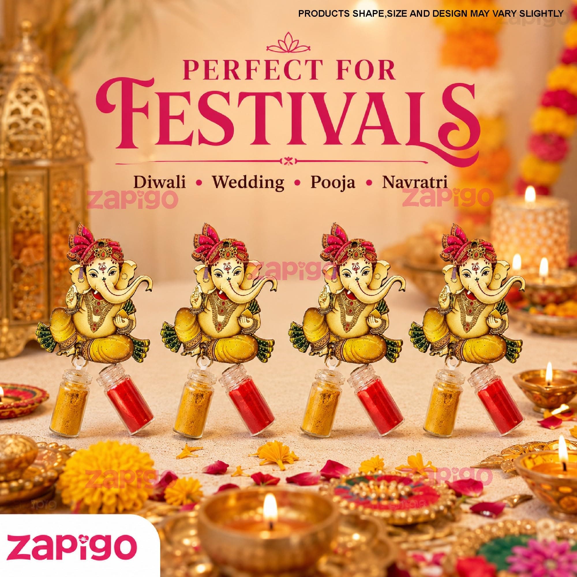 Habba Ganesha Kumkum Set, Traditional Haldi Kumkum Tambulam Hamper for Ganesh Chaturthi, Weddings, Navratri, Deepavali, Baby Showers, Griha Pravesh & Other Festivals, Pack of 10 thumbnail 4