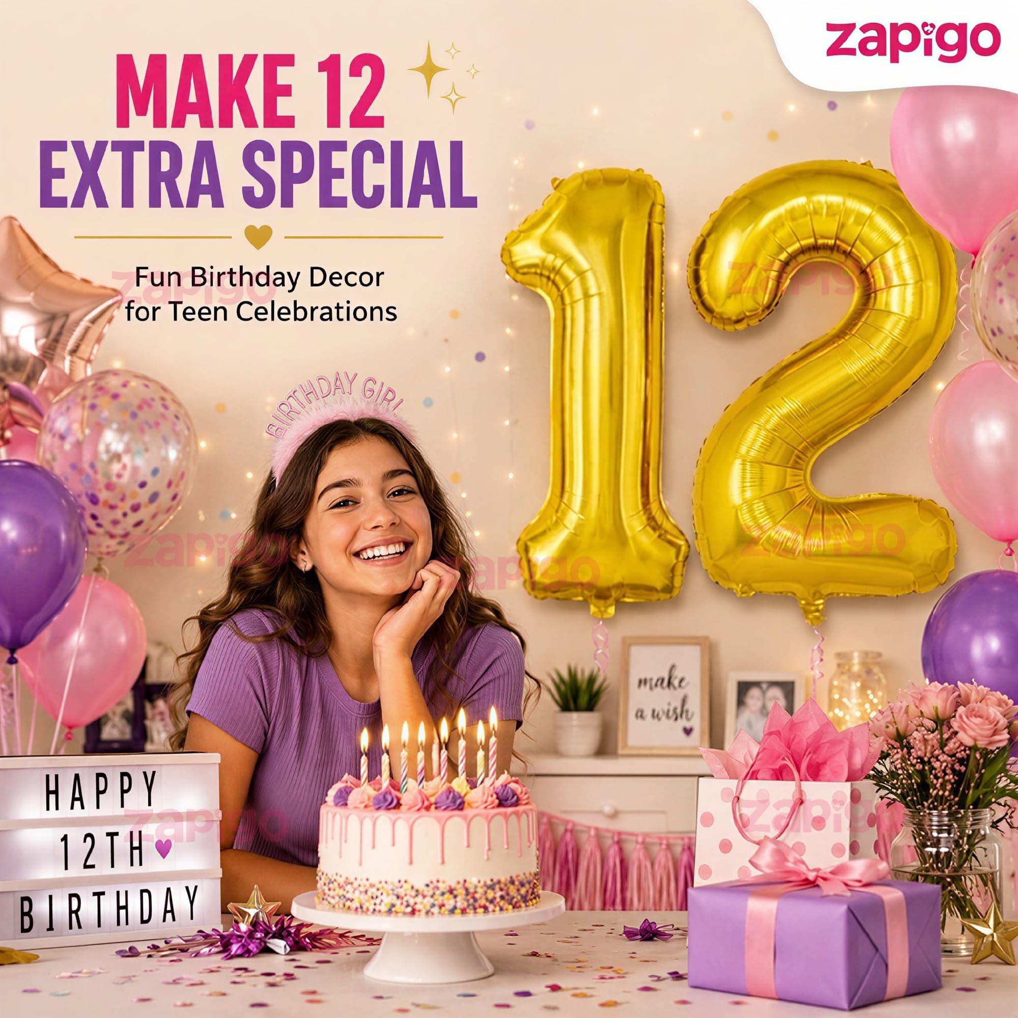 Balloonistics Number 12 Gold Foil Balloon – 17-Inch Metallic Gold “12” Balloon for 12th Birthday & Kids Party Decorations (Gold, Pack of 2) thumbnail 5