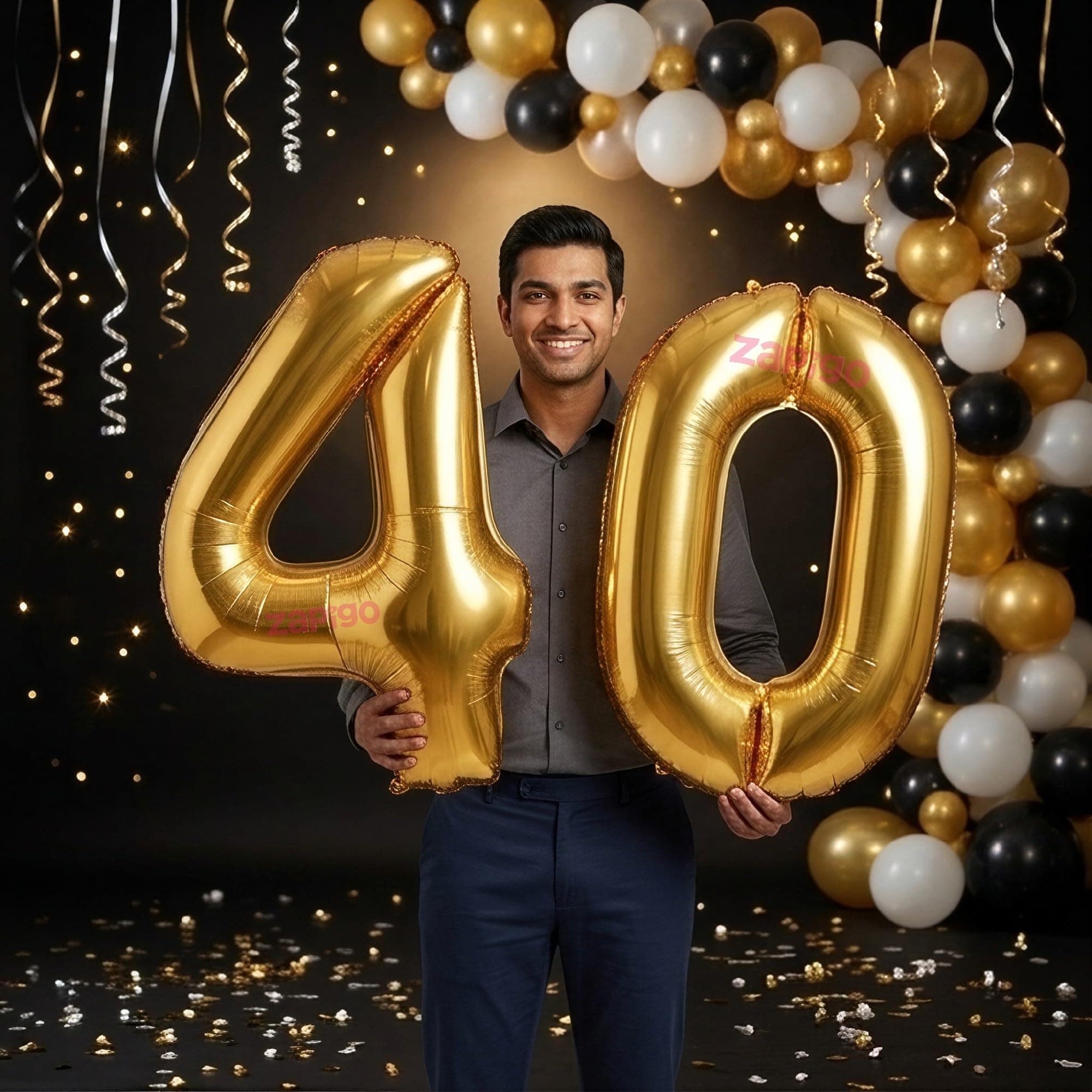 Balloonistics Gold 40-Inch Foil Number 40 Balloon - Fill with Helium or Air for 40th Birthday, Anniversary, Retirement Party Decoration, Photo Booth Backdrop, Cake Table Decor thumbnail 1