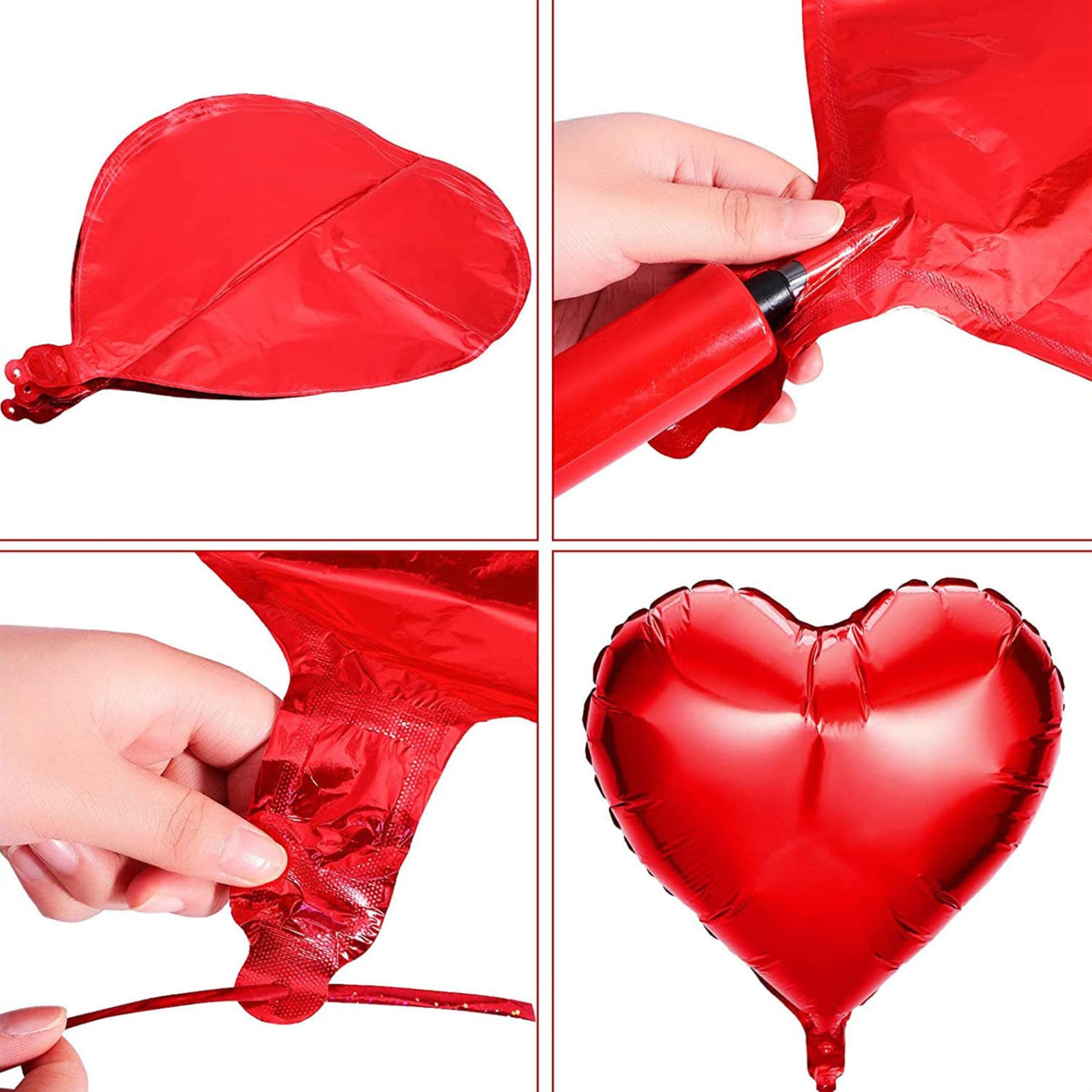 Balloonistics Romantic Love Decoration Kit - 12 Pcs Red Heart & Love Foil Balloon Set - Perfect for Valentine’s Day, Anniversaries & Proposals thumbnail 8