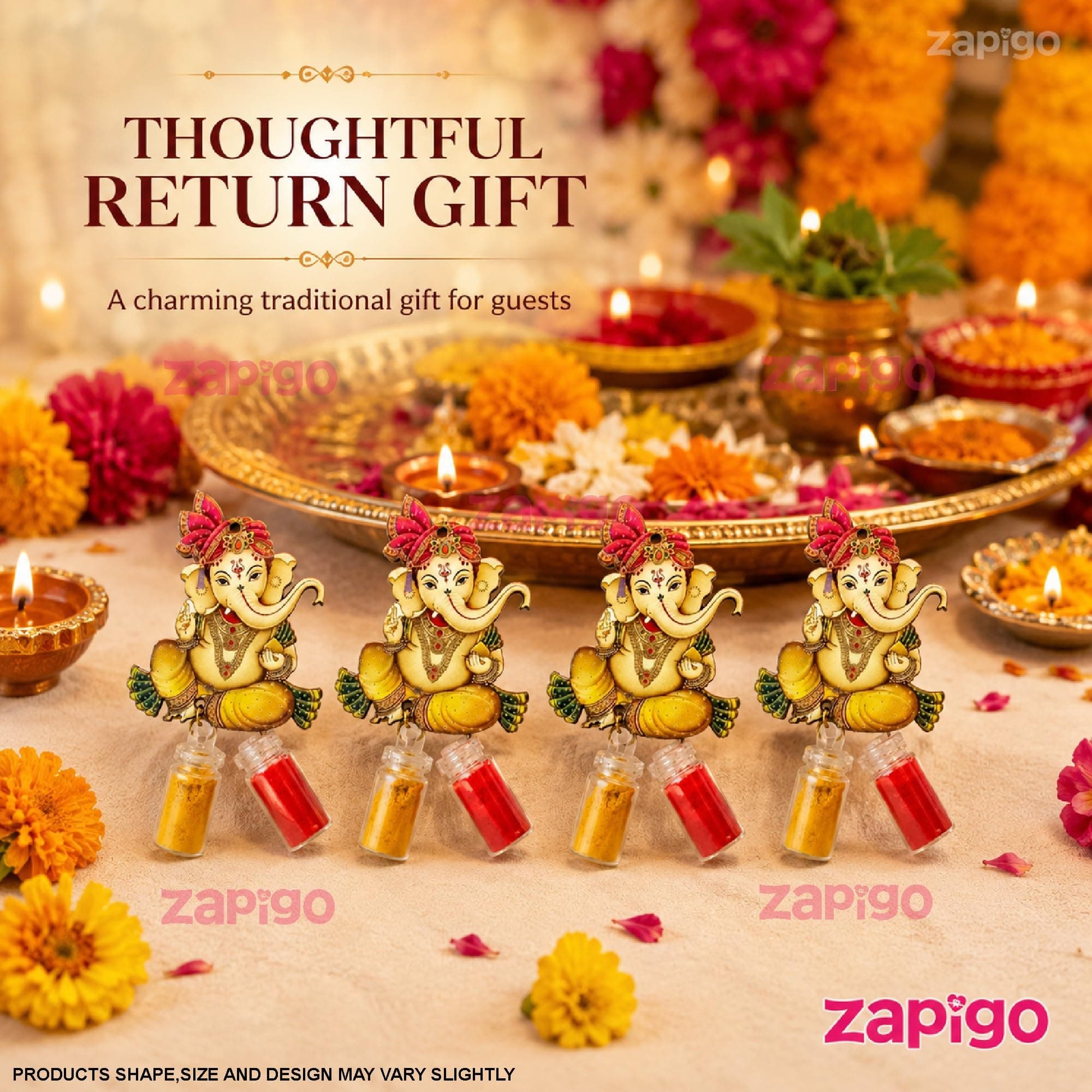 Habba Ganesha Kumkum Set, Traditional Haldi Kumkum Tambulam Hamper for Ganesh Chaturthi, Weddings, Navratri, Deepavali, Baby Showers, Griha Pravesh & Other Festivals, Pack of 10 thumbnail 6