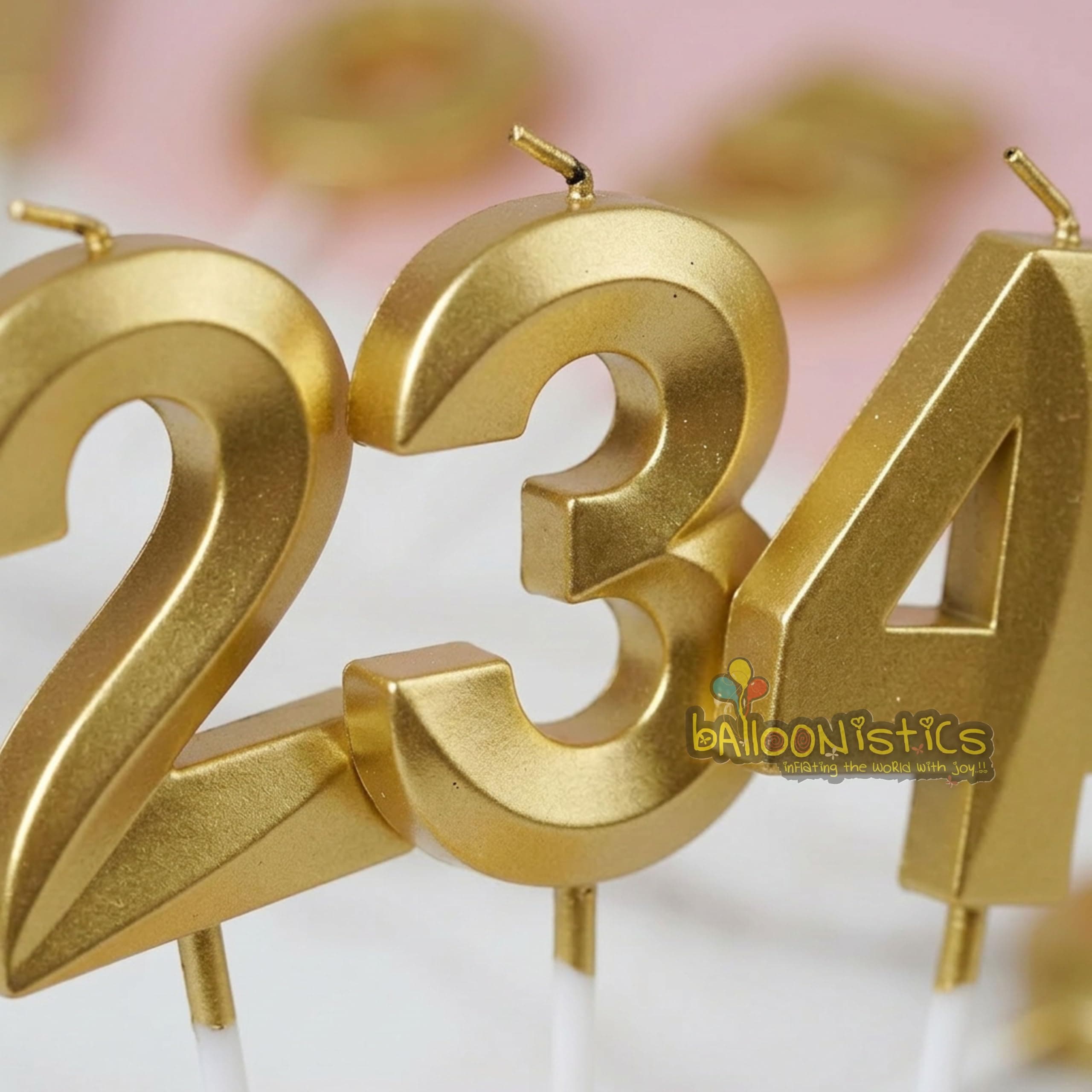Balloonistics Gold Number 2 Birthday Candle - 3D Metallic Cake Topper for 2nd Birthday, Anniversary, Milestone Party Decoration thumbnail 6