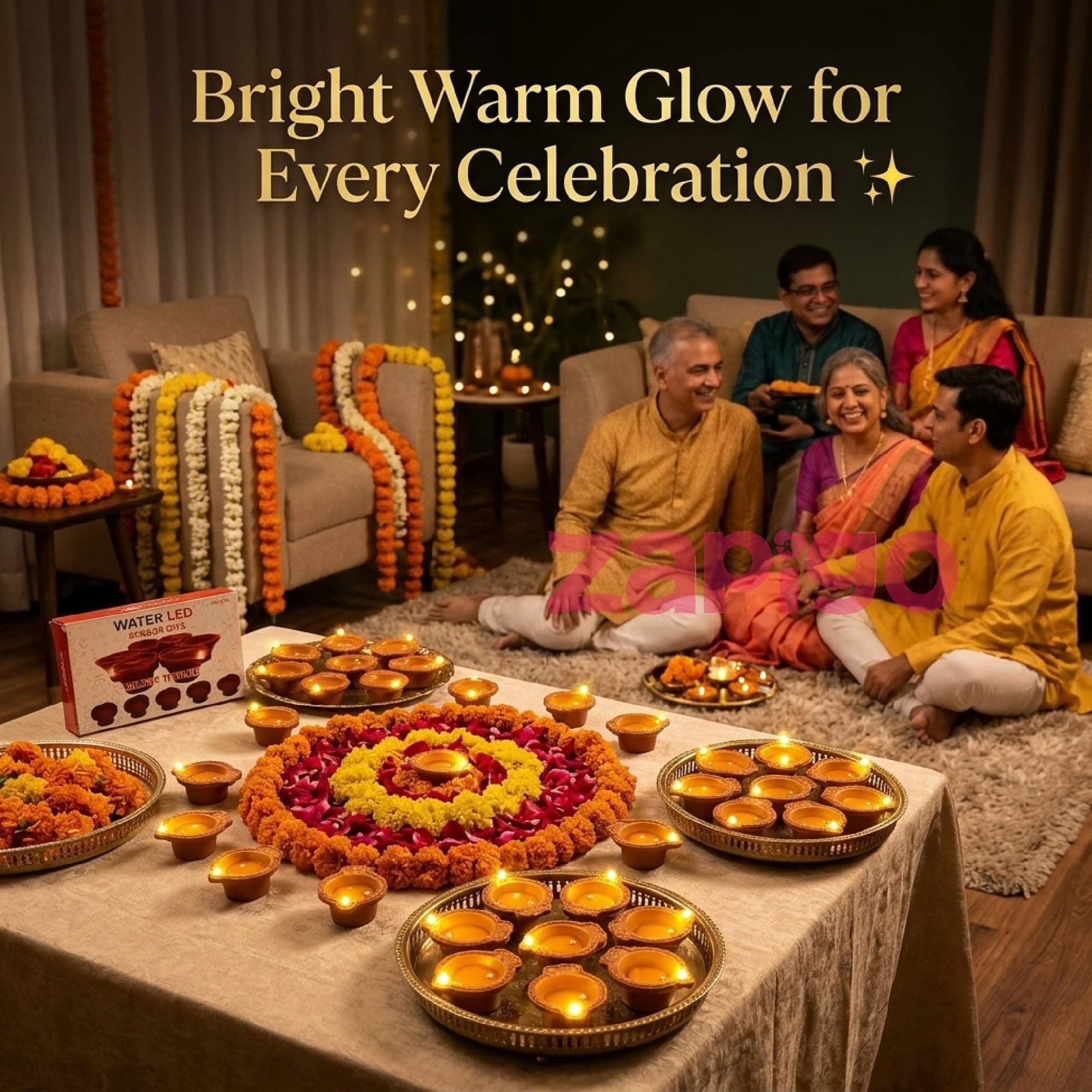 Habba Diwali LED Diya Lights (Water LED Diya Pack of 6) thumbnail 7