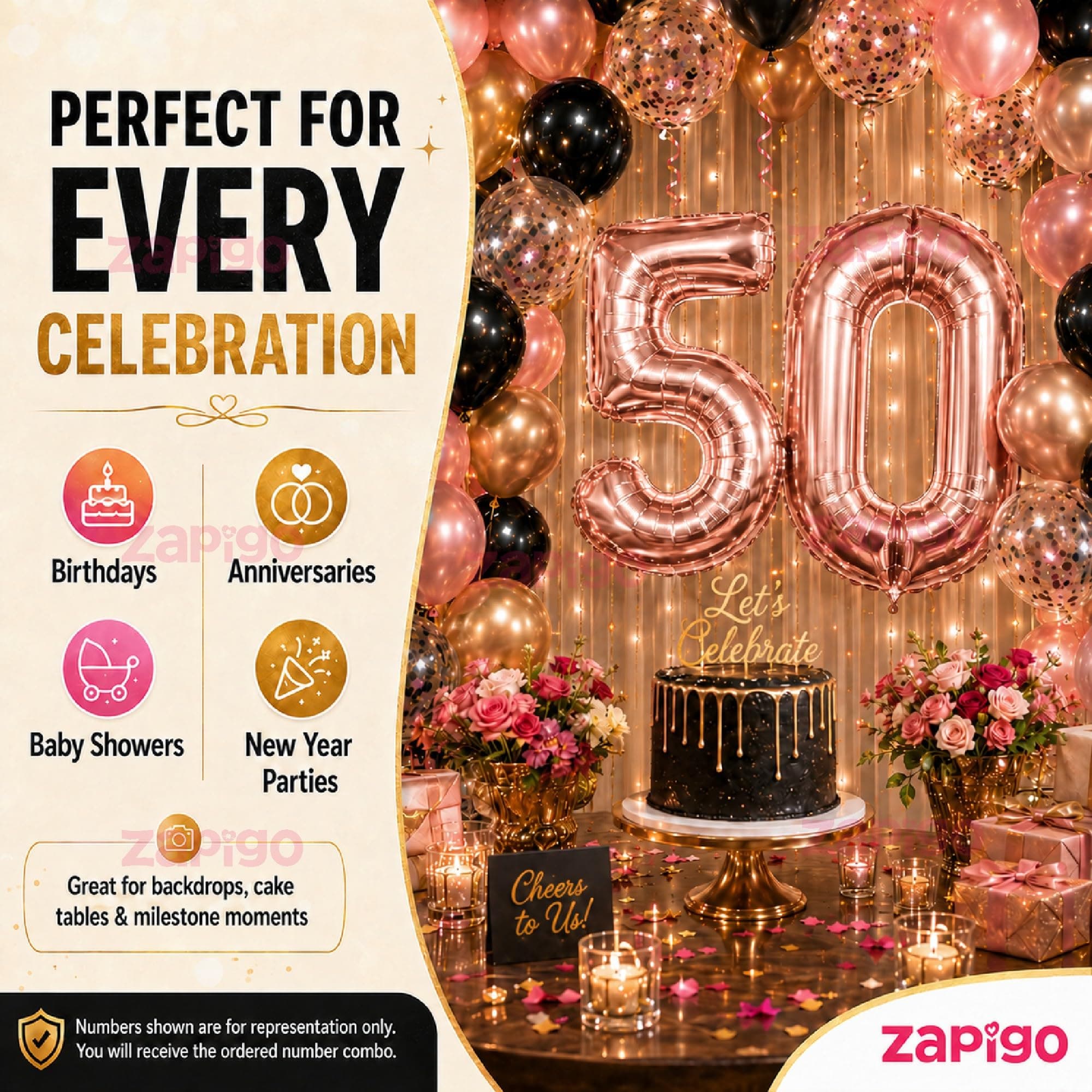 Balloonistics Rose Gold 40-Inch Foil Number 30 Balloon - Helium or Air Fill for 30th Birthday, Anniversary, Retirement Party Decoration, Photo Booth Backdrop, Cake Table Decor thumbnail 7