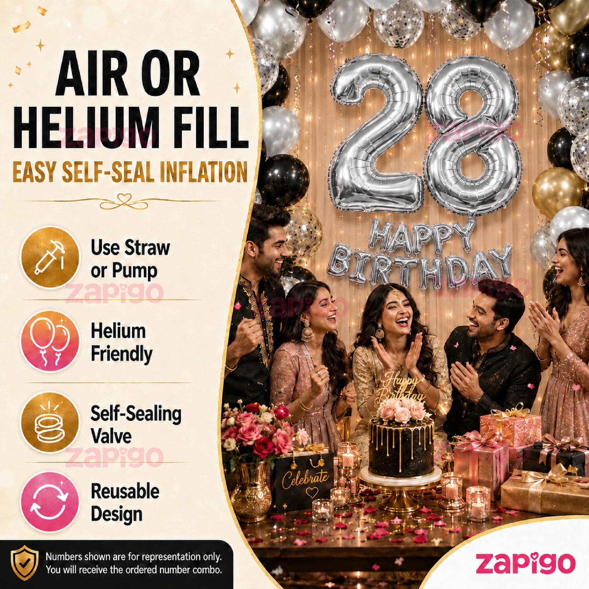 Balloonistics Silver 40-Inch Foil Number 7 Balloon - Helium or Air Fill for 7th Birthday, Anniversary, Party Decoration, Photo Booth Backdrop, Cake Table Decor thumbnail 8