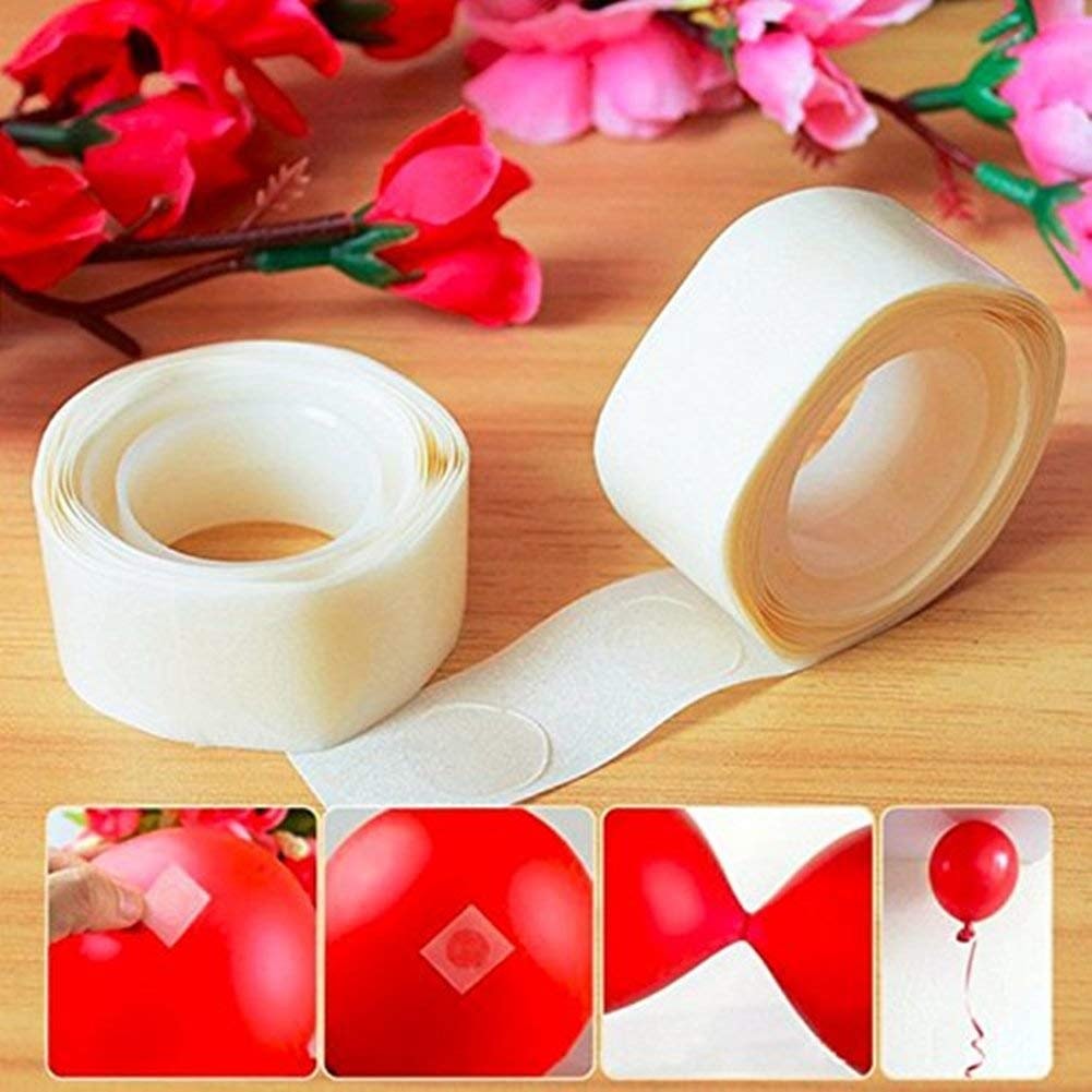 Balloonistics Balloon Glue Dots – 200 Pieces (2 Rolls) Double-Sided Adhesive Point Tape for Balloon Decoration, Garlands & Craft Projects (Non-Liquid, Clear)