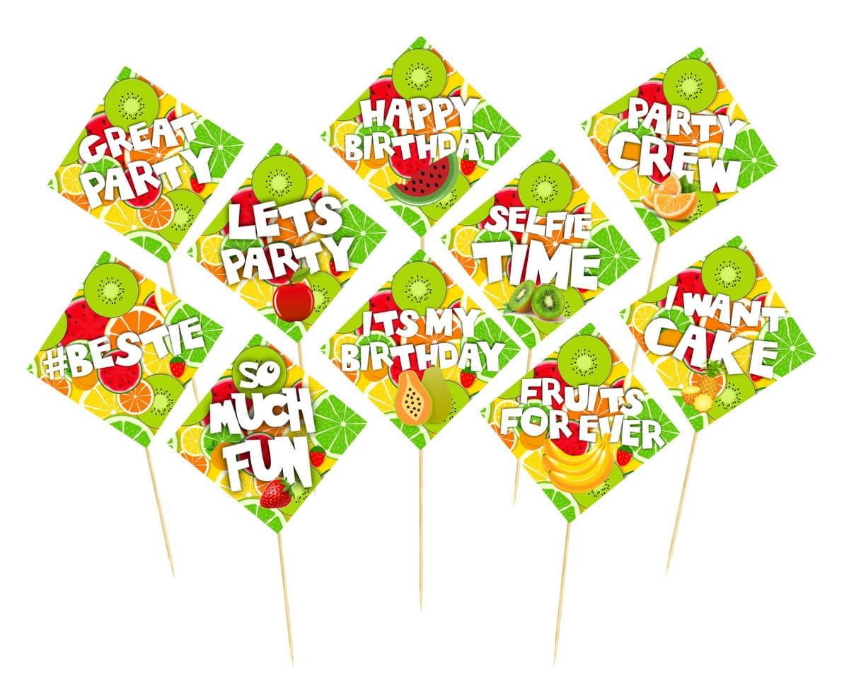 Balloonistics Fruit Theme Photo Booth Props Sweet "Tutti Frutti" Birthday Party Selfie Props Cardstock "One-in-a-Melon" Decorations Summer Bashes
