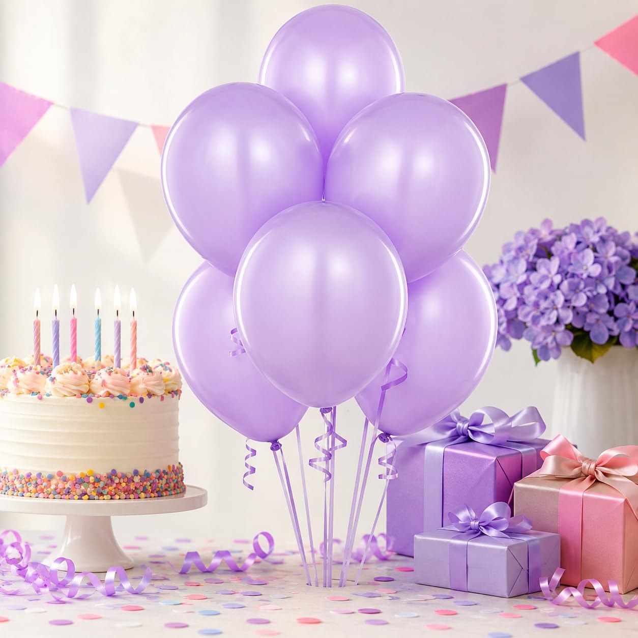 Balloonistics Lavender Latex Balloons – Premium Quality Party Balloons for Birthday, Baby Shower & Pastel Theme Celebration Decoration (Pack of 25)