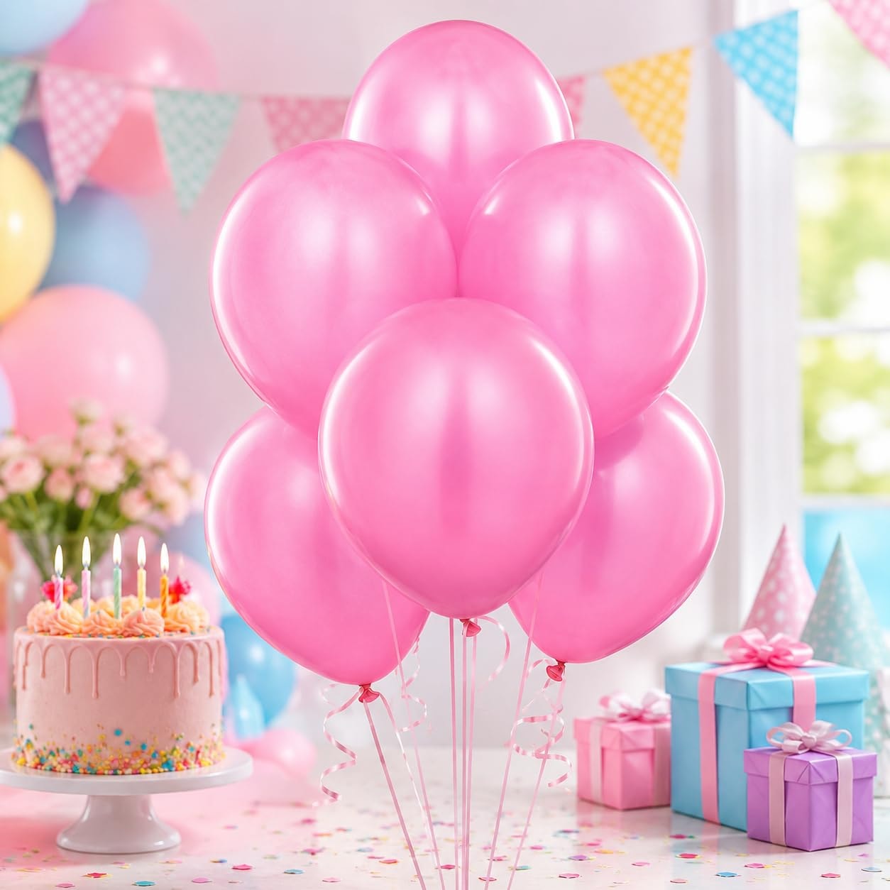 Balloonistics 25-Pack Light Pink Latex Balloons – Solid Colour Balloons for Girls Birthday, Baby Shower, Bridal Shower & Soft Feminine Party Decoration