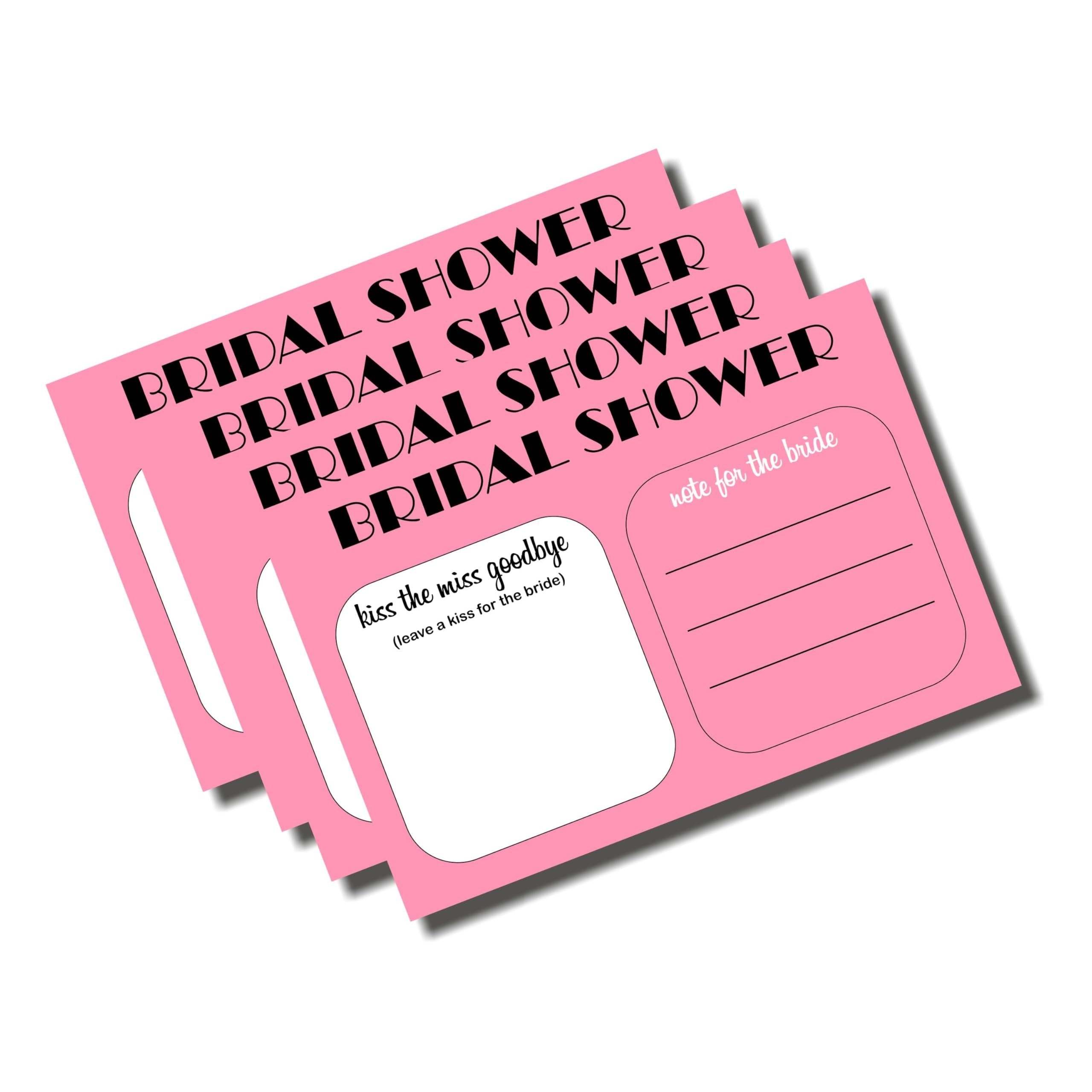 Balloonistics Kiss the Miss Goodbye Cards – Pack of 10 – Fun Interactive Bridal Shower & Bachelorette Party Game – Premium Pink Cardstock Keepsake for Bride-to-Be Celebrations