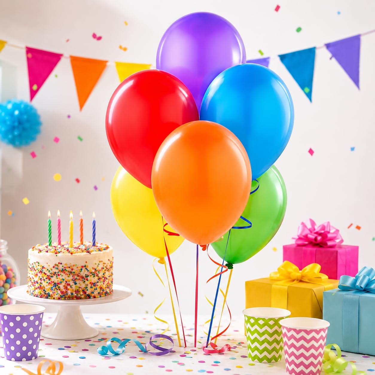 Balloonistics 25-Pack Metallic Pearl Finish Latex Balloons – Multicolour Assorted Shiny Balloons for Birthday, Baby Shower & Colourful Party Decoration